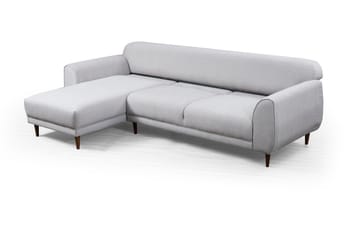 Gajanejos 5-sits Vänstervänd L-formad Bäddsoffa 87x237 cm i Tyg - Ljusgrå - Möbler - Soffa - Bäddsoffa - Bäddsoffa längsbäddad
