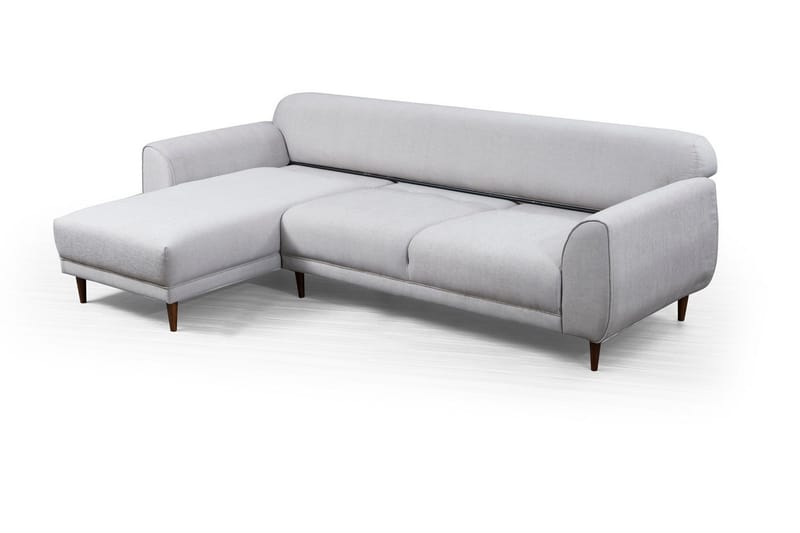 Gajanejos 5-sits Vänstervänd L-formad Bäddsoffa 87x237 cm i Tyg - Ljusgrå - Möbler - Soffa - Bäddsoffa - Bäddsoffa längsbäddad