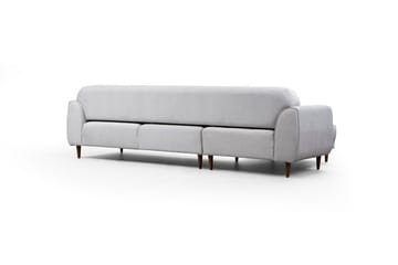Gajanejos 5-sits Vänstervänd L-formad Bäddsoffa 87x237 cm i Tyg - Ljusgrå - Möbler - Soffa - Bäddsoffa - Bäddsoffa längsbäddad