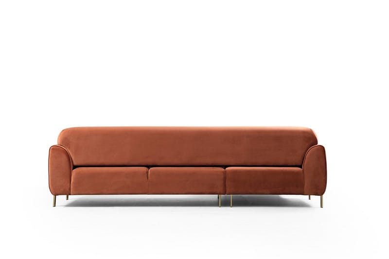 Gajanejos Vänstervänd Divanbäddsoffa 87x237 cm i Sammet - Terracotta - Möbler - Soffa - Bäddsoffa - Bäddsoffa längsbäddad