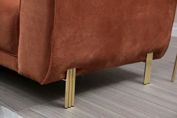 Gajanejos Vänstervänd Divanbäddsoffa 87x237 cm i Sammet - Terracotta - Möbler - Soffa - Bäddsoffa - Bäddsoffa längsbäddad