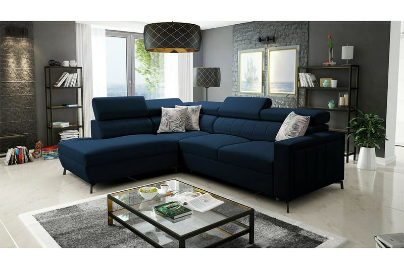 Galbally 3-sits Hörnbäddsoffa Dark blue - Möbler - Soffa - Bäddsoffa - Bäddsoffa längsbäddad