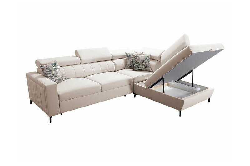Galbally 3-sits Hörnbäddsoffa NO_BRAND Ljusgrå - Möbler - Soffa - Bäddsoffa - Bäddsoffa längsbäddad