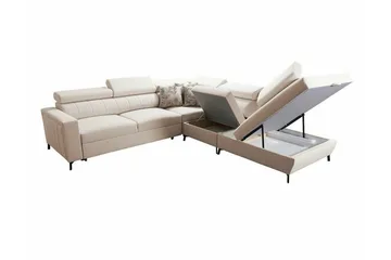 Galbally 4-sits Hörnbäddsoffa Light brown - Möbler - Soffa - Bäddsoffa - Bäddsoffa längsbäddad