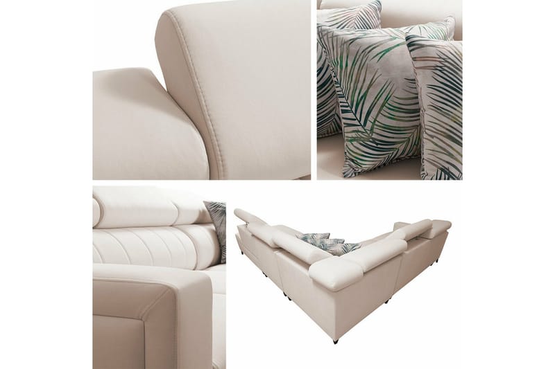 Galbally 4-sits Hörnbäddsoffa NO_BRAND Light brown - Möbler - Soffa - Bäddsoffa - Bäddsoffa längsbäddad