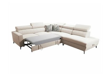 Galbally 4-sits Hörnbäddsoffa NO_BRAND Light brown - Möbler - Soffa - Bäddsoffa - Bäddsoffa längsbäddad