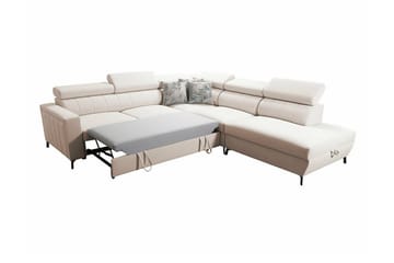 Galbally 4-sits Hörnbäddsoffa NO_BRAND Ljusgrå - Möbler - Soffa - Bäddsoffa - Bäddsoffa längsbäddad