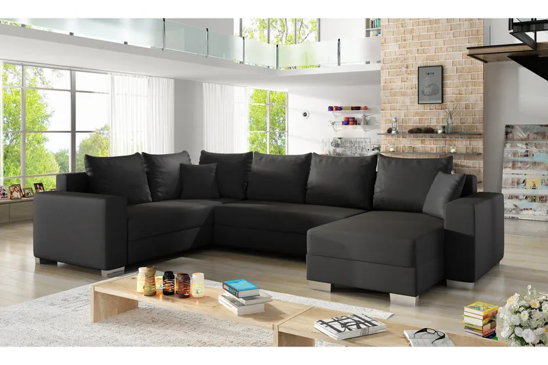 Gallicanta Hörnbäddsoffa, Svart