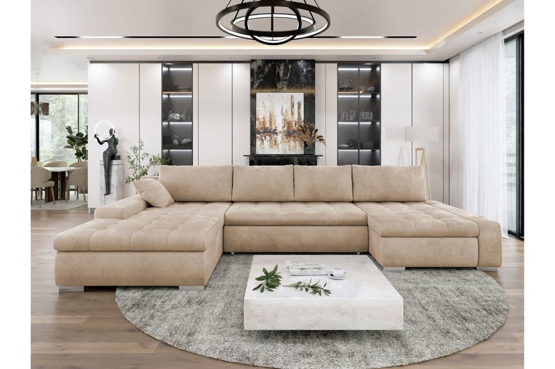 Gamal Bäddsoffa Dubbeldivan 4-sits - Beige - Möbler - Soffa - Bäddsoffa - U bäddsoffa