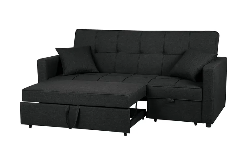 Glomma Bäddsoffa 207 cm - Svart - Möbler - Soffa - Bäddsoffa - Bäddsoffa längsbäddad