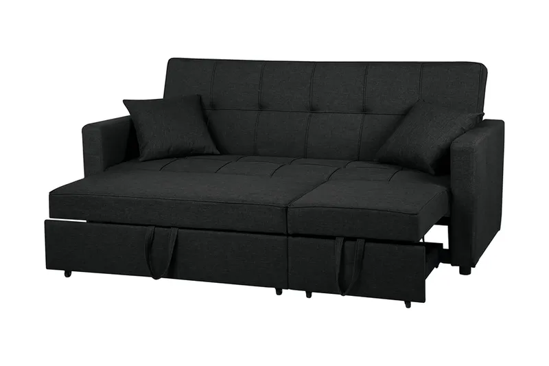 Glomma Bäddsoffa 207 cm - Svart - Möbler - Soffa - Bäddsoffa - Bäddsoffa längsbäddad