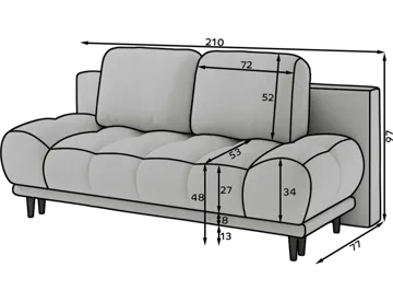 Guavio 2-sits Bubblig Bäddsoffa med förvaring - Royal 18 - Möbler - Soffa - Bäddsoffa - 2 sits bäddsoffa