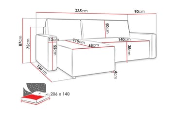 3-sits Hörnbäddsoffa Bandon - Möbler - Soffa - Bäddsoffa - Hörnbäddsoffa