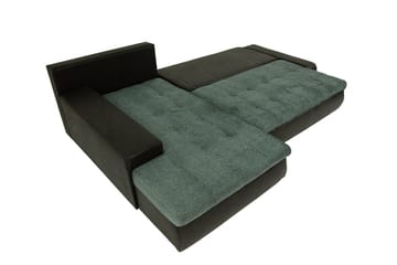 3-sits Hörnbäddsoffa Cerys Mini - Läder/Grön - Möbler - Soffa - Bäddsoffa - Bäddsoffa divan