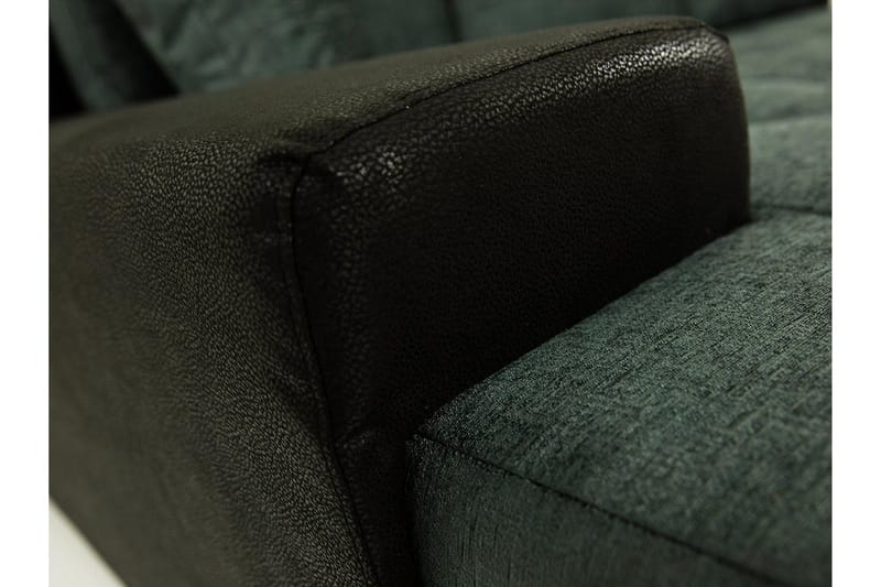 3-sits Hörnbäddsoffa Cerys Mini - Läder/Grön - Möbler - Soffa - Bäddsoffa - Bäddsoffa divan