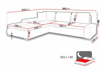 3-sits Hörnbäddsoffa Cerys - Möbler - Soffa - B�äddsoffa - Hörnbäddsoffa