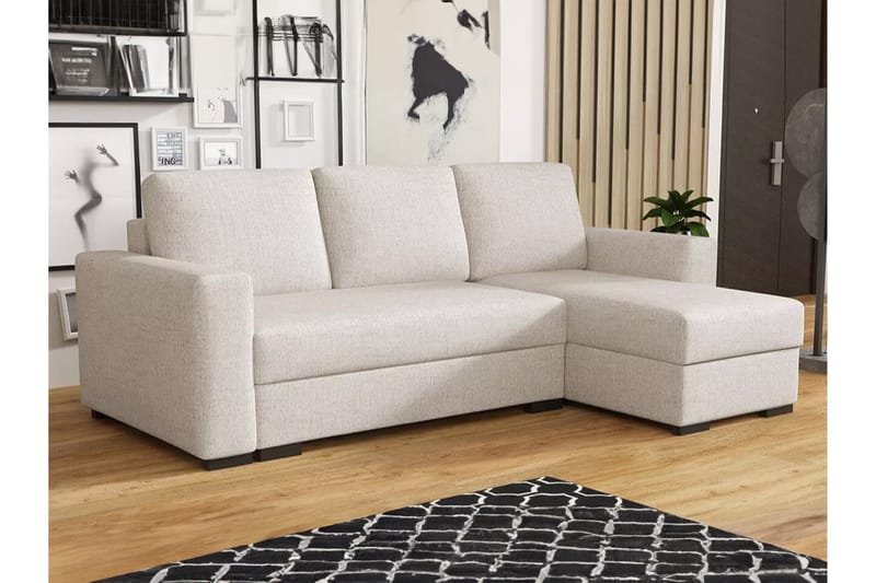 3-sits Hörnbäddsoffa Denegal - Cream - Möbler - Soffa - Bäddsoffa - Hörnbäddsoffa