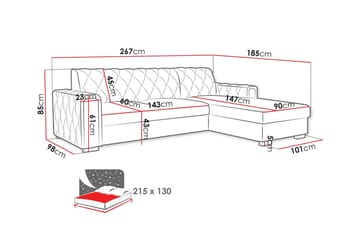 3-sits Hörnbäddsoffa Denegal - Möbler - Soffa - Bäddsoffa - Bäddsoffa längsbäddad