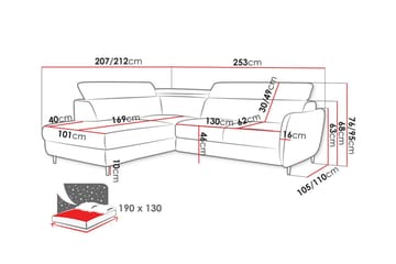 3-sits Hörnbäddsoffa Graystone - Möbler - Soffa - Bäddsoffa - Hörnbäddsoffa