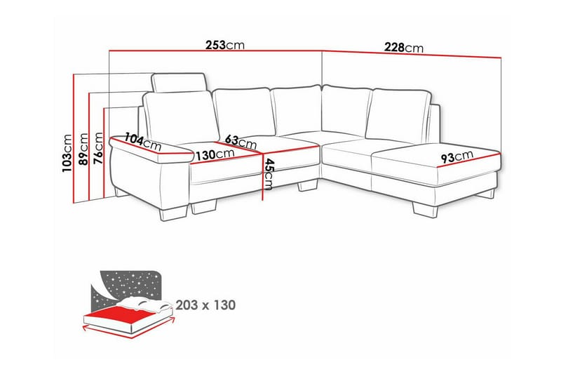 3-sits Hörnbäddsoffa Graystone - Möbler - Soffa - Bäddsoffa - Hörnbäddsoffa