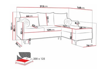 3-sits Hörnbäddsoffa Knocklong - Grön - Möbler - Soffa - Bäddsoffa - Bäddsoffa divan