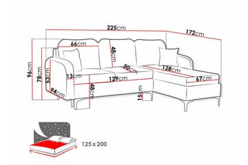 3-sits Hörnbäddsoffa Knocklong - Möbler - Soffa - Bäddsoffa - Hörnbäddsoffa