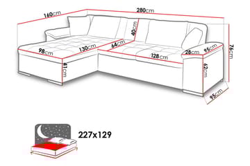 3-sits Hörnbäddsoffa Stenaljung - Blå - Möbler - Soffa - Bäddsoffa - Hörnbäddsoffa