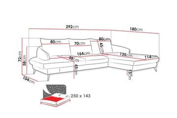 3-sits Hörnbäddsoffa Telford - Möbler - Soffa - Bäddsoffa - Hörnbäddsoffa