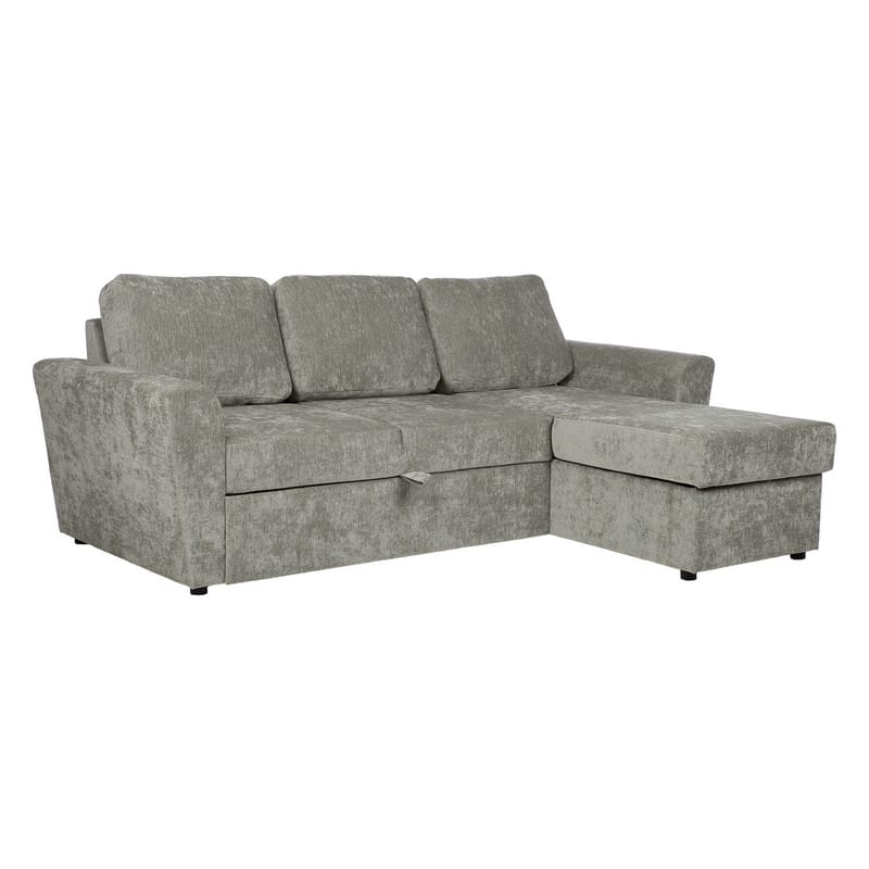Hörnbäddsoffa 3-sits Vändbar 137x179 cm med Förvaring i Tyg, Ljusgrå