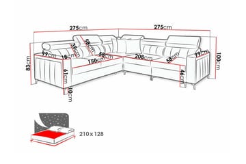 4-sits Hörnbäddsoffa Galbally - Möbler - Soffa - Bäddsoffa - Hörnbäddsoffa
