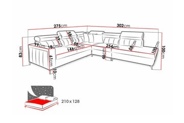 4-sits Hörnbäddsoffa Galbally - Möbler - Soffa - Bäddsoffa - Hörnbäddsoffa