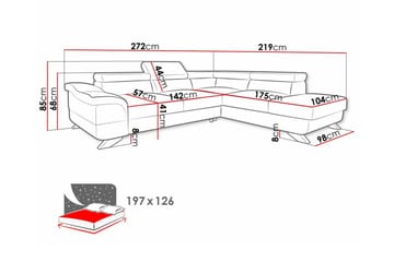 4-sits Hörnbäddsoffa Graystone - Möbler - Soffa - Bäddsoffa - Bäddsoffa längsbäddad