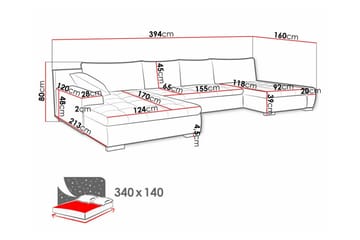 4-sits Hörnbäddsoffa Kintore - Möbler - Soffa - Bäddsoffa - Hörnbäddsoffa