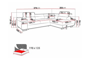 4-sits Hörnbäddsoffa Kintore - Möbler - Soffa - Bäddsoffa - Bäddsoffa längsbäddad