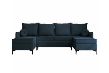 4-sits Hörnbäddsoffa Knocklong - Blå - Möbler - Soffa - Bäddsoffa - Hörnbäddsoffa