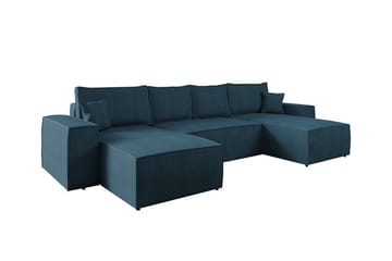 4-sits Hörnbäddsoffa Knocklong - Blå - Möbler - Soffa - Bäddsoffa - Hörnbäddsoffa