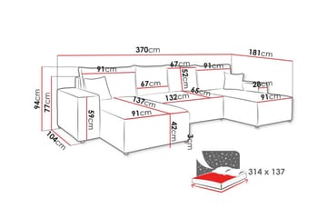 4-sits Hörnbäddsoffa Knocklong - Grön - Möbler - Soffa - Bäddsoffa - Hörnbäddsoffa