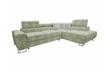 4-sits Hörnbäddsoffa Reginia - Ljusgrön - Möbler - Soffa - Bäddsoffa - Bäddsoffa längsbäddad