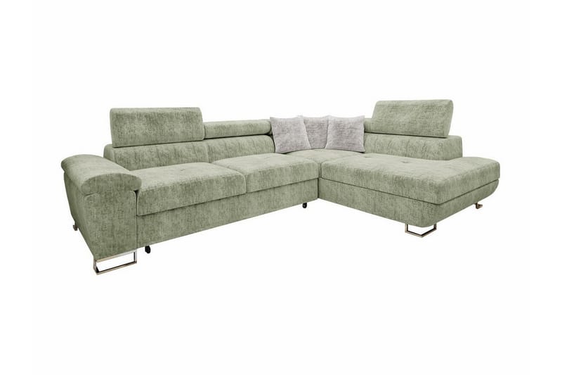 4-sits Hörnbäddsoffa Reginia - Ljusgrön - Möbler - Soffa - Bäddsoffa - Bäddsoffa längsbäddad