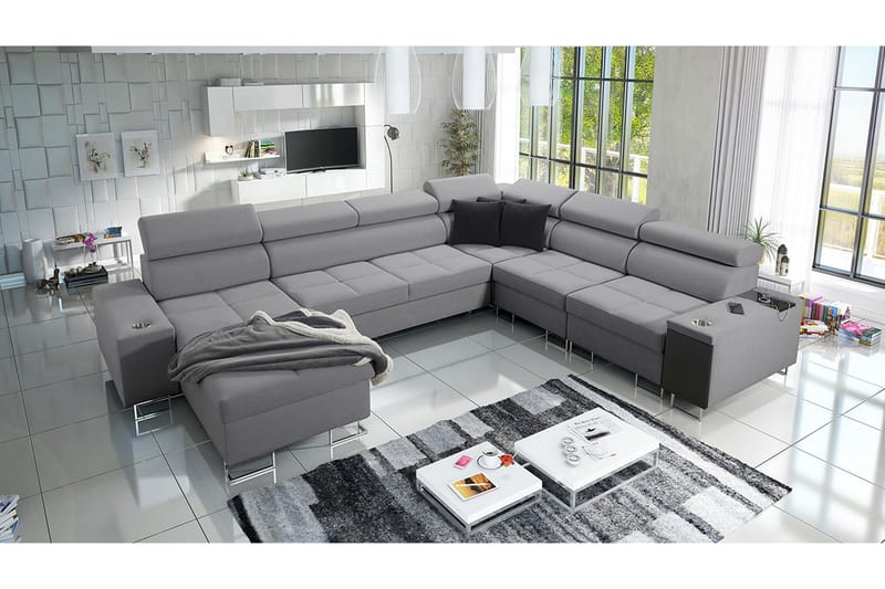 4-sits Hörnbäddsoffa Torretta Vänster - Ljusgrå - Möbler - Soffa - Bäddsoffa - Hörnbäddsoffa