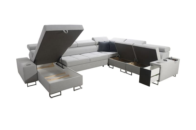 4-sits Hörnbäddsoffa Torretta Vänster - Ljusgrå - Möbler - Soffa - Bäddsoffa - Hörnbäddsoffa