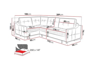 4-sits Hörnbäddsoffa Tregaron - Möbler - Soffa - Bäddsoffa - Hörnbäddsoffa