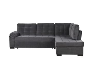 4-sits Hörnbäddsoffa Valdshult Vänster - Sammet/Grå - Möbler - Soffa - Bäddsoffa - Hörnbäddsoffa
