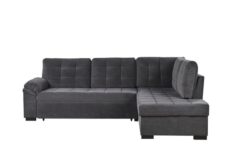 4-sits Hörnbäddsoffa Valdshult Vänster - Sammet/Grå - Möbler - Soffa - Bäddsoffa - Hörnbäddsoffa