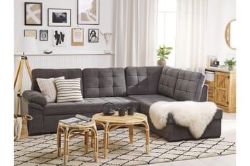 4-sits Hörnbäddsoffa Valdshult Vänster - Sammet/Grå - Möbler - Soffa - Bäddsoffa - Hörnbäddsoffa
