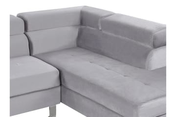 5-sits Hörnbäddsoffa Dagsvad Vänster - Sammet/Grå - Möbler - Soffa - Bäddsoffa - Hörnbäddsoffa