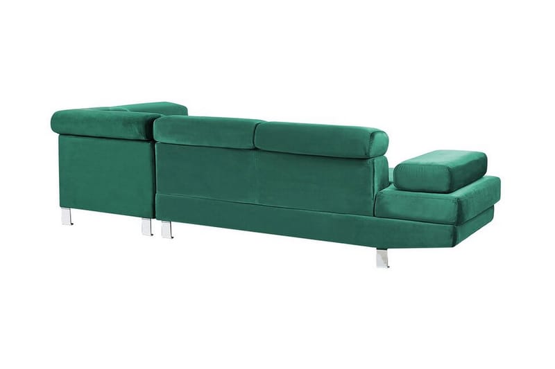5-sits Hörnbäddsoffa Dagsvad Vänster - Sammet/Grön - Möbler - Soffa - Bäddsoffa - Hörnbäddsoffa