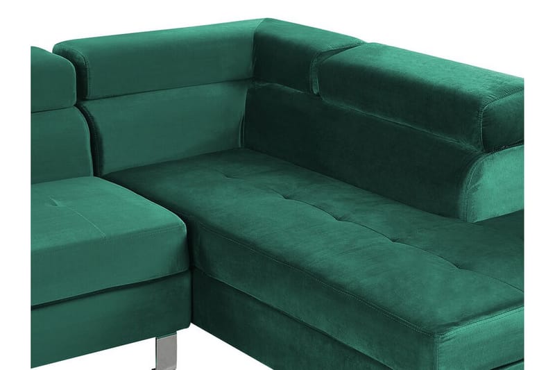 5-sits Hörnbäddsoffa Dagsvad Vänster - Sammet/Grön - Möbler - Soffa - Bäddsoffa - Hörnbäddsoffa