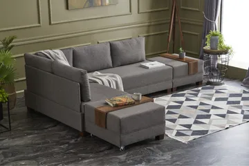 Algeria Hörnbäddsoffa Vänster - Grå - Möbler - Soffa - Bäddsoffa - Hörnbäddsoffa