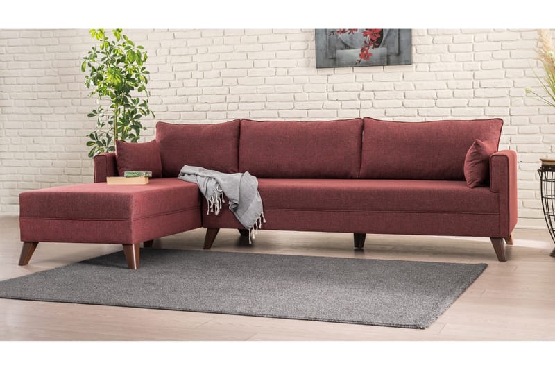 Antigua Divanbäddsoffa Vänster - Röd - Möbler - Soffa - Bäddsoffa - Hörnbäddsoffa